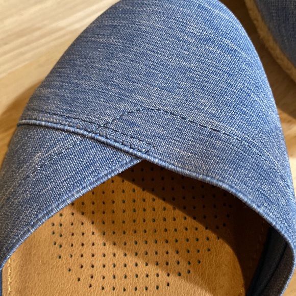 Light Blue Wedge Heel with Elastic Ankle Strap Espadrilles - Picture 5 of 7